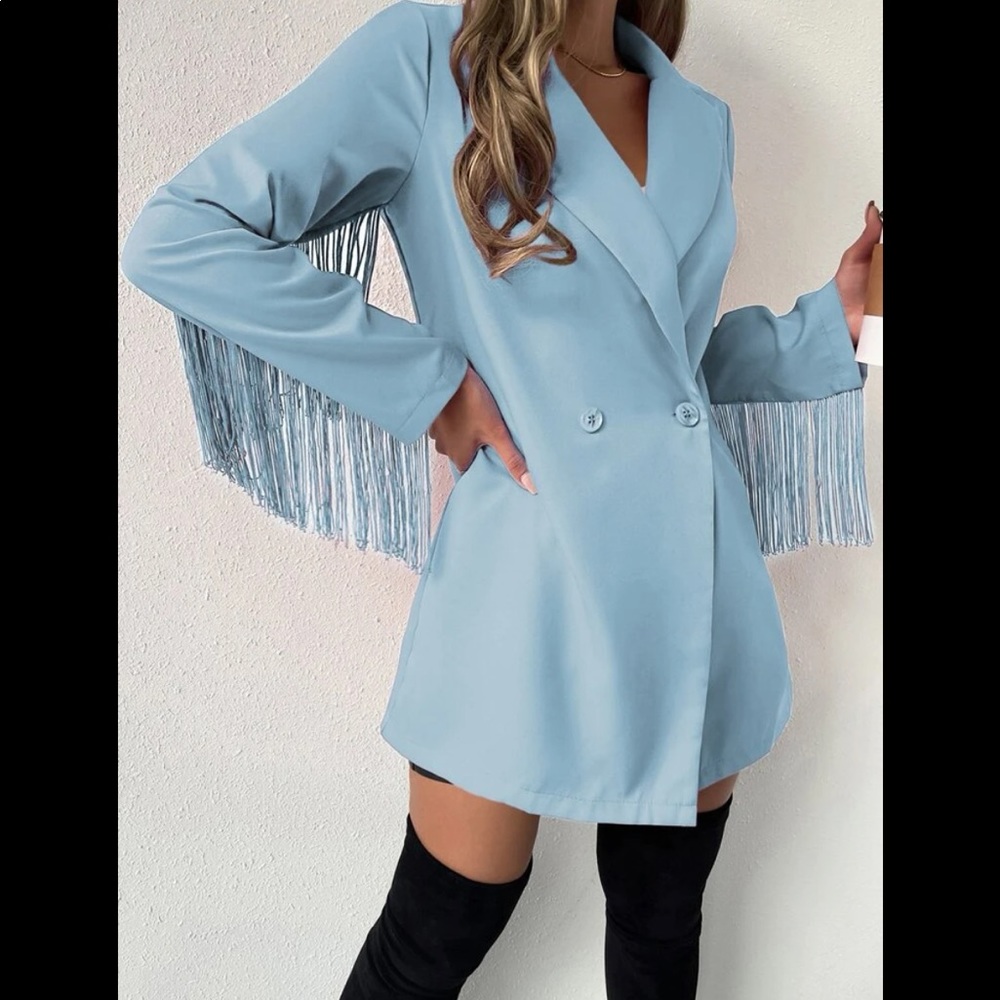 SHEIN fringe blazer